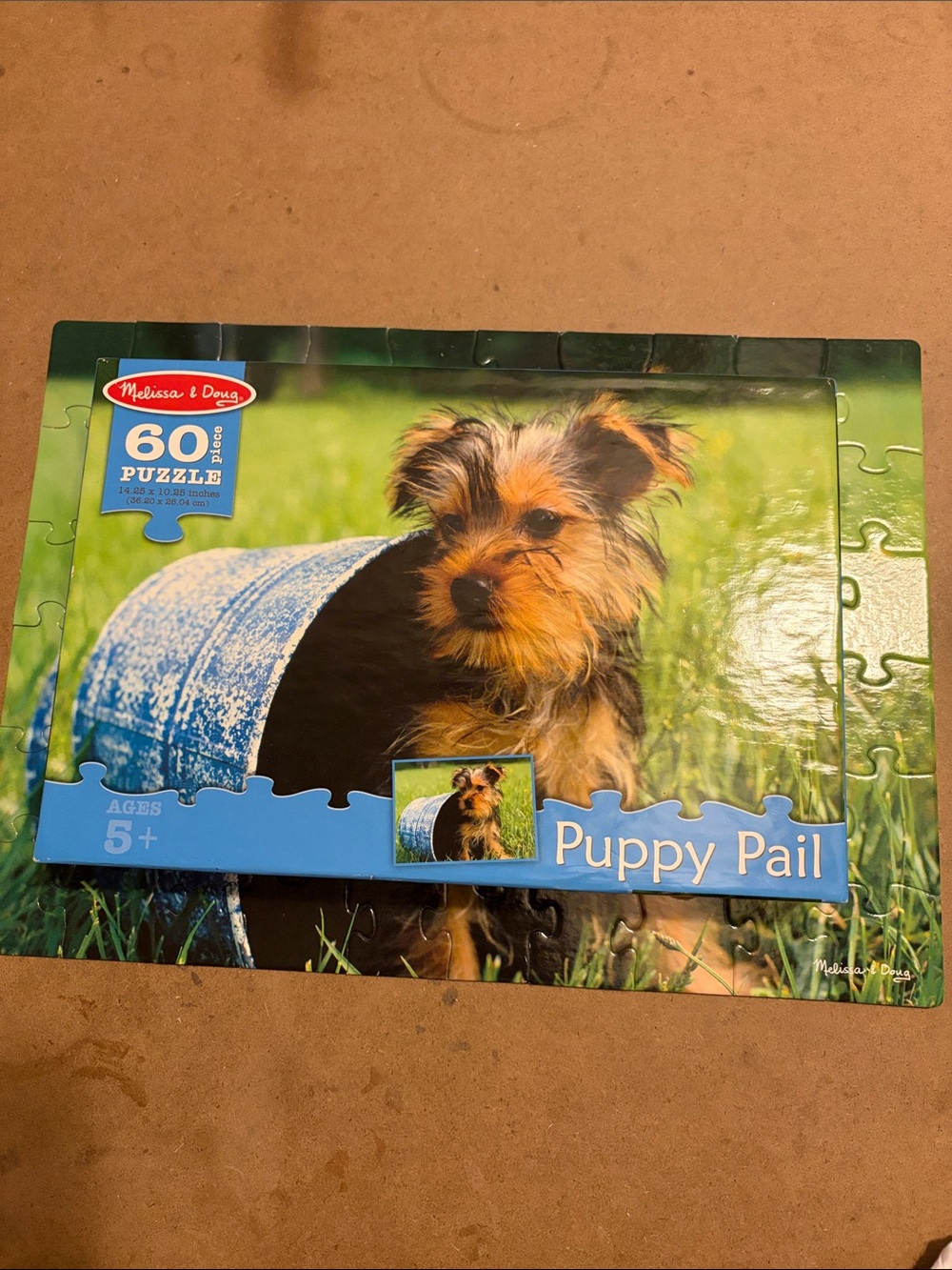 🧩 60 piece Melissa & Doug “Puppy Pail” Puzzle. Thick, durable pieces. Complete.